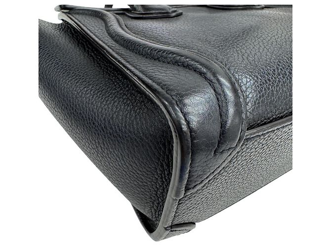 Céline Borsa a tracolla CELINE Luggage Nano Shopper in pelle nera Nero - view 9