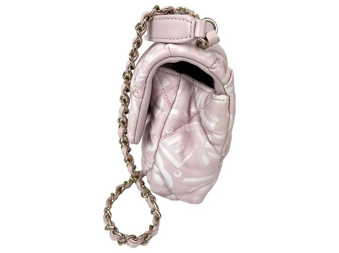 Chanel gesteppte Kalbsleder Tasche mit Print Medium Puffy Bubbly CC Pink - Ansicht 5