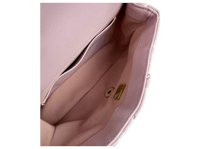 Chanel gesteppte Kalbsleder Tasche mit Print Medium Puffy Bubbly CC Pink - Ansicht 8