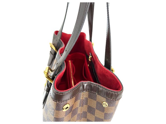 Organizer Borsa a tracolla tote Louis Vuitton Hampstead PM Damier Ebene Marrone - vista 9