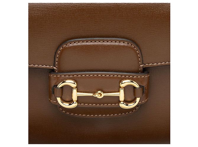 Gucci Leather Horsebit 1955 Mini Chain Top Handle Braun - Ansicht 9