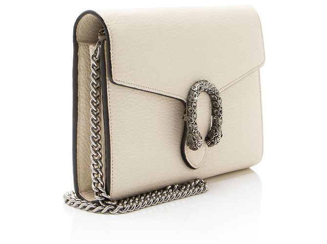 Portafoglio con catena Dionysus in pelle e cristalli Gucci Bianco - vista 2