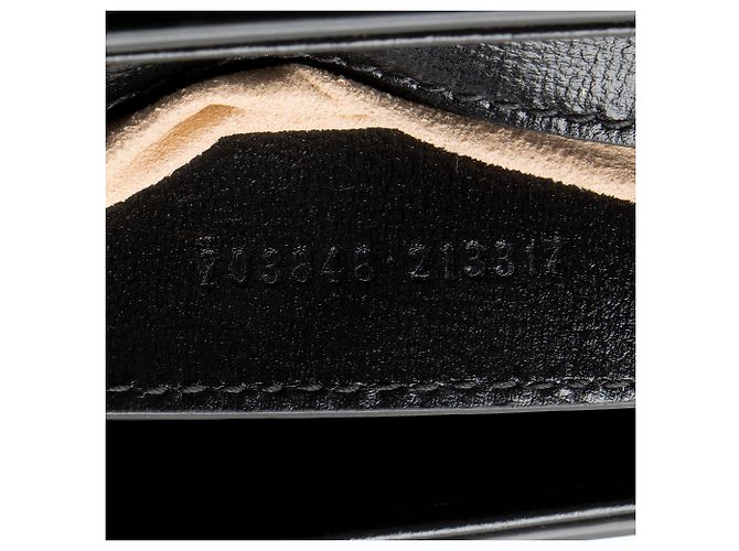 Mini bolsa de mão Gucci Leather Horsebit 1955 com alça de corrente Preto - vista 6