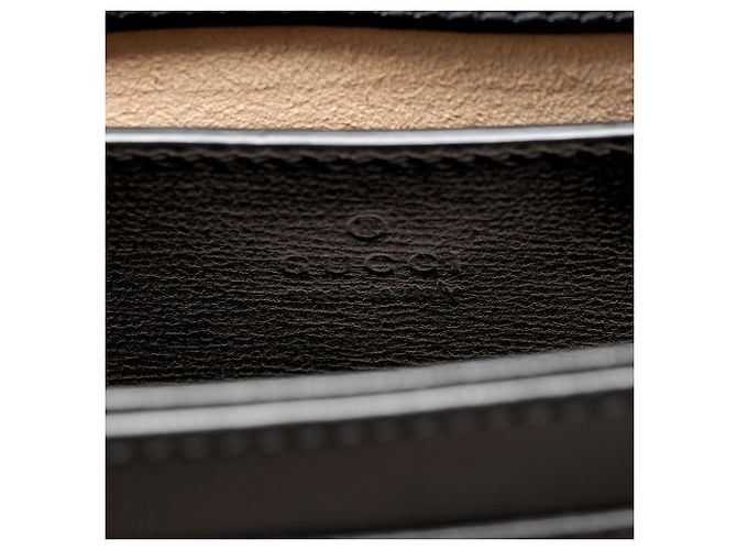 Mini bolsa de mão Gucci Leather Horsebit 1955 com alça de corrente Preto - vista 8