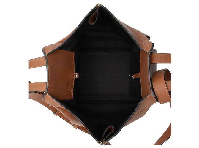 Borsa Hammock Compact in pelle di vitello Loewe Marrone - vista 7