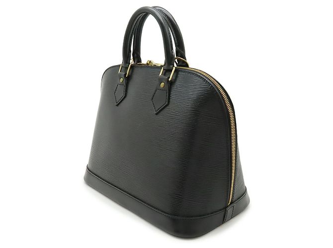 Borsa Louis Vuitton in pelle Epi Alma Nero - vista 2