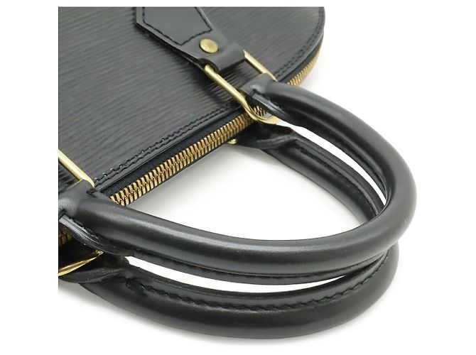 Borsa Louis Vuitton in pelle Epi Alma Nero - vista 4