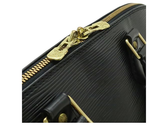 Borsa Louis Vuitton in pelle Epi Alma Nero - vista 5
