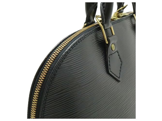 Borsa Louis Vuitton in pelle Epi Alma Nero - vista 8