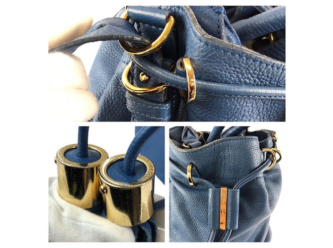 Chloé Bolso de mano 2way de cuero con doble borla Chloe Azul - vista 4