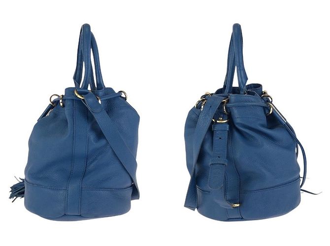 Chloé Bolso de mano 2way de cuero con doble borla Chloe Azul - vista 7