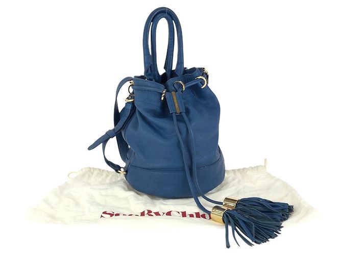 Chloé Bolso de mano 2way de cuero con doble borla Chloe Azul - vista 8