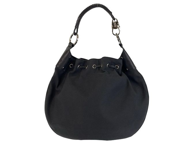 Borsa Hobo a Spalla in Nylon e Pelle Gucci Nero - vista 2