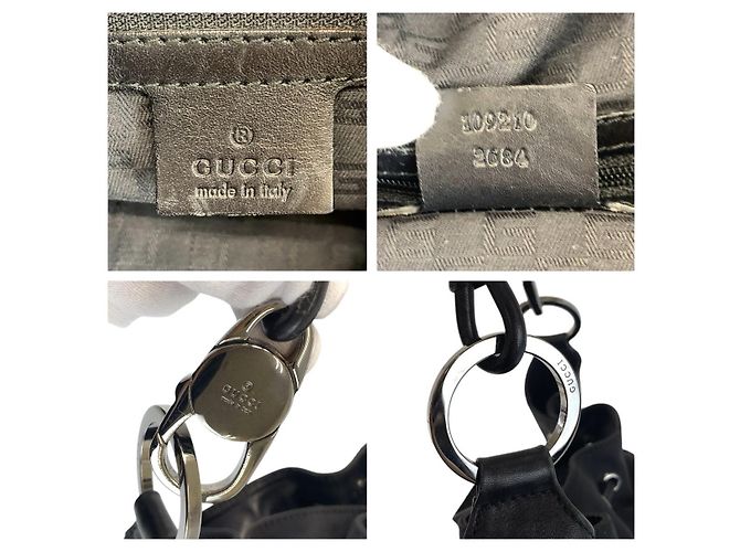 Borsa Hobo a Spalla in Nylon e Pelle Gucci Nero - vista 3