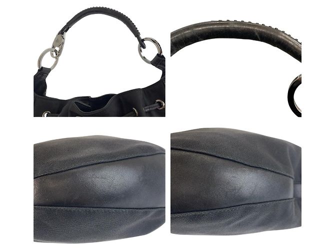 Borsa Hobo a Spalla in Nylon e Pelle Gucci Nero - vista 5