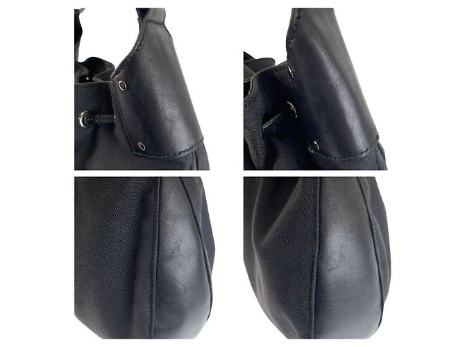 Borsa Hobo a Spalla in Nylon e Pelle Gucci Nero - vista 6