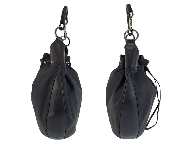 Borsa Hobo a Spalla in Nylon e Pelle Gucci Nero - vista 8