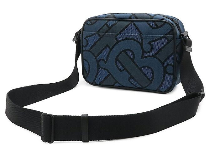Borsa a tracolla Burberry Ormond Canvas Leather Crossbody Bag Blu - vista 2