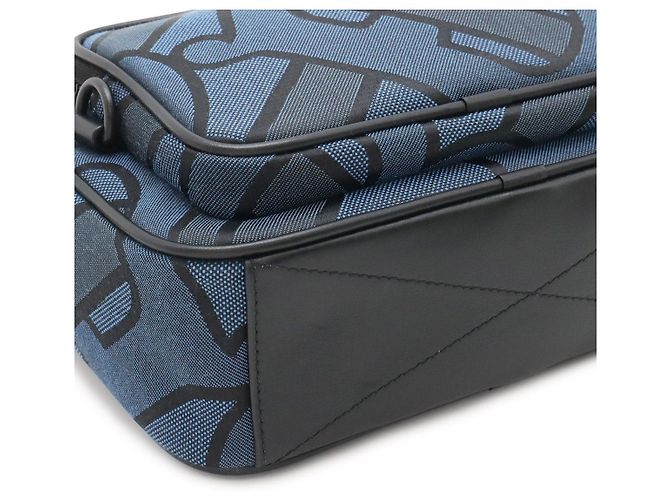 Borsa a tracolla Burberry Ormond Canvas Leather Crossbody Bag Blu - vista 3
