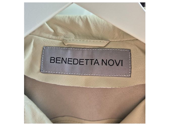 Autre Marque Benedetta Novi Beige Lederjacke Biker-Stil - Ansicht 2