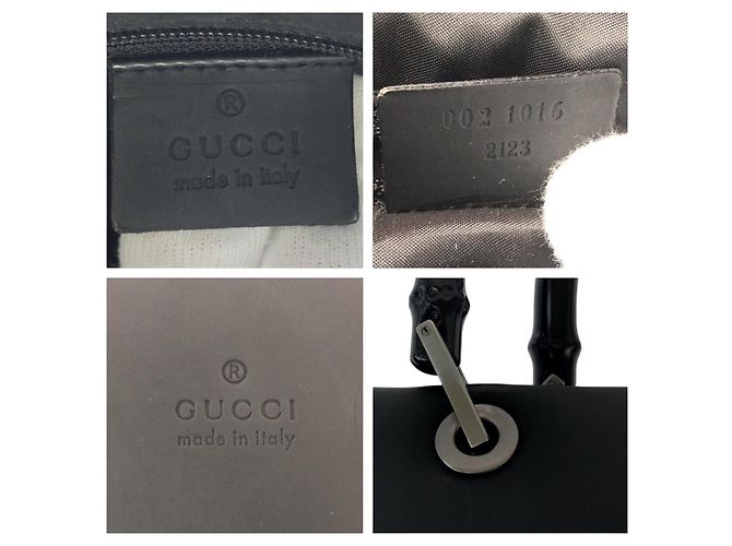 Bamboo Bolsa Tote Gucci em couro com alça de bambu Preto - vista 4