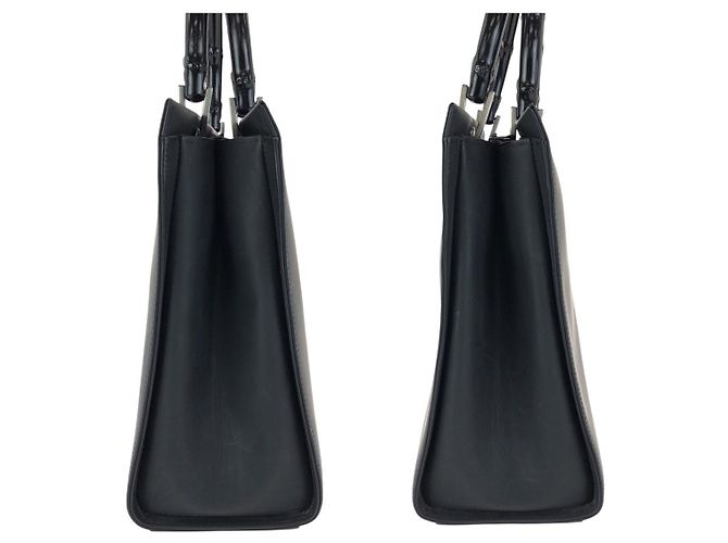 Bamboo Bolsa Tote Gucci em couro com alça de bambu Preto - vista 8