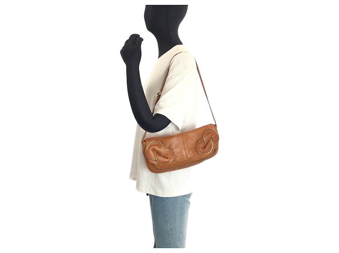 Chloé Borsa a tracolla in pelle Chloe Marrone - vista 6