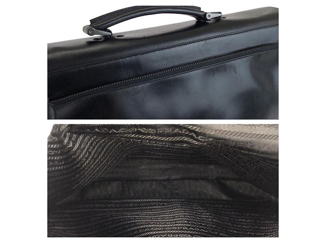 Pasta de couro preta Prada Bolsa de negócios Preto - vista 6