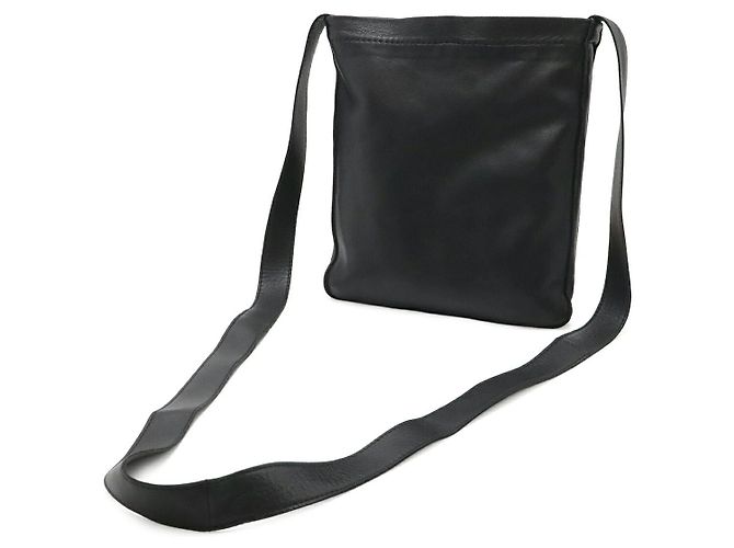Hermès Borsa a tracolla in agnello nero Hermes - vista 2