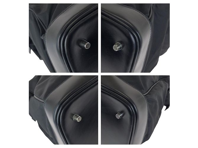 Prada Nylon Leder Tessuto Logo Tote Schwarz - Ansicht 3