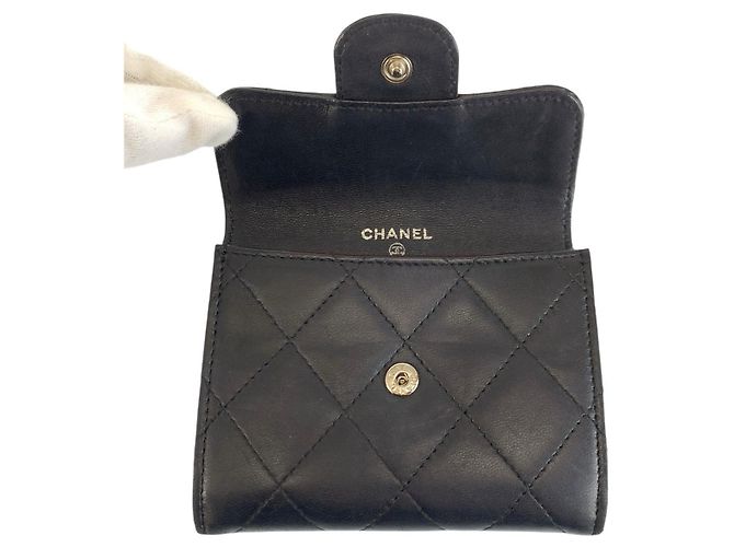 Monedero de cuero matelassé Chanel Negro - vista 4