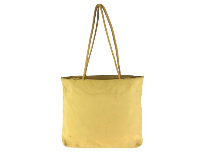 Prada Nylon Tessuto Triangle Logo Tote Gelb - Ansicht 2