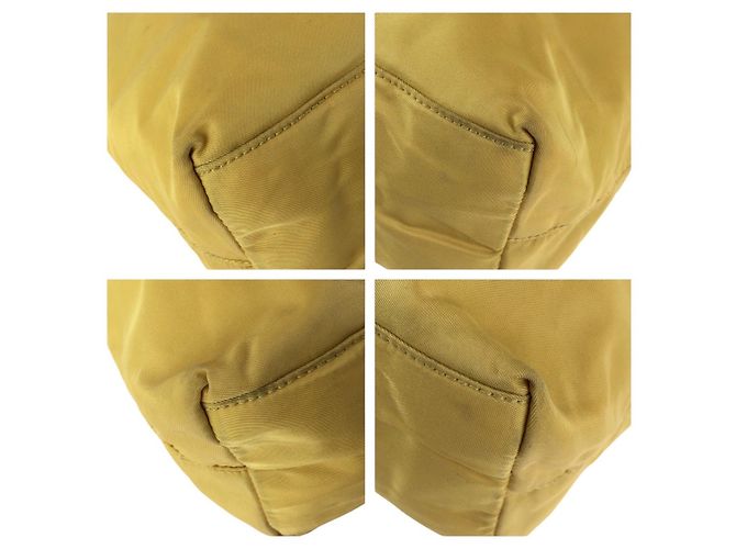 Prada Nylon Tessuto Triangle Logo Tote Gelb - Ansicht 3