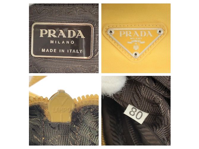 Prada Nylon Tessuto Triangle Logo Tote Gelb - Ansicht 4