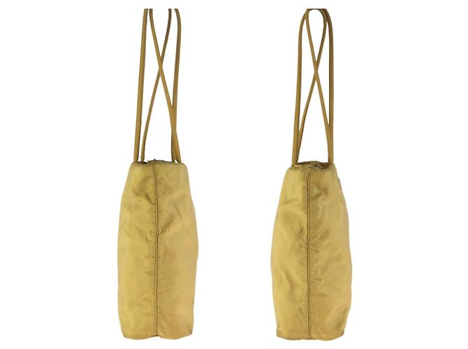 Prada Nylon Tessuto Triangle Logo Tote Gelb - Ansicht 8