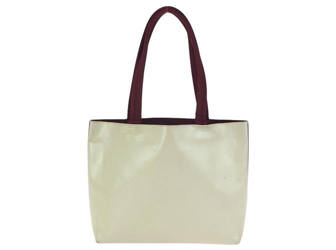 Prada Leder Logo Schulter Tote Tasche Braun Beige - Ansicht 2