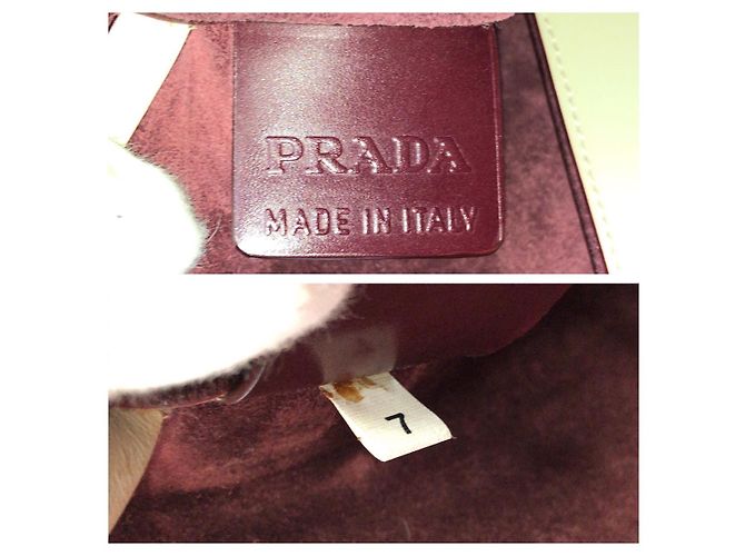 Prada Leder Logo Schulter Tote Tasche Braun Beige - Ansicht 4