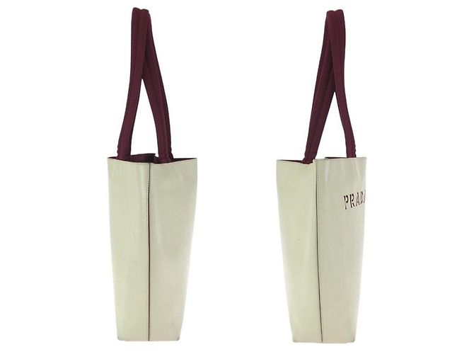 Prada Leder Logo Schulter Tote Tasche Braun Beige - Ansicht 8