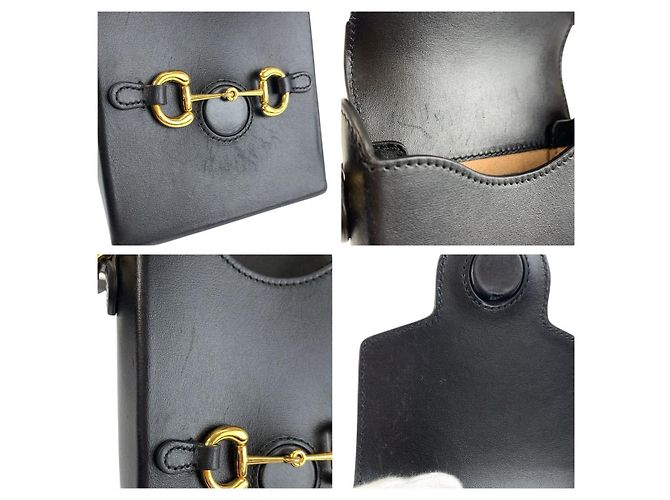 Borsa a tracolla Gucci in pelle Horsebit Nero - vista 5