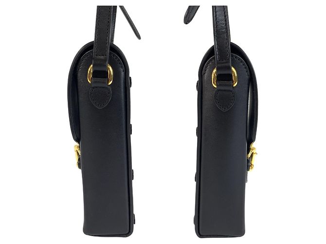 Borsa a tracolla Gucci in pelle Horsebit Nero - vista 8
