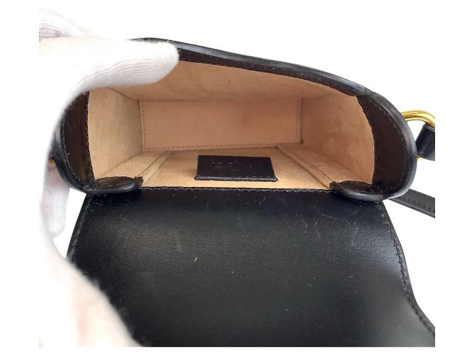 Borsa a tracolla Gucci in pelle Horsebit Nero - vista 9