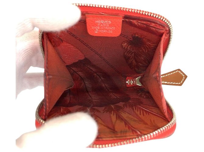 Hermès Hermes Azap Compact Mini Silk Seiden-Kleingeldbeutel Silber Metallisch - Ansicht 7