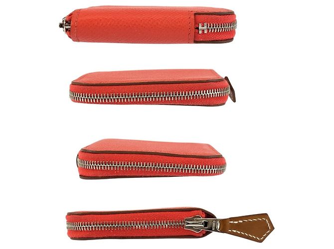 Hermès Hermes Azap Compact Mini Silk Seiden-Kleingeldbeutel Silber Metallisch - Ansicht 8