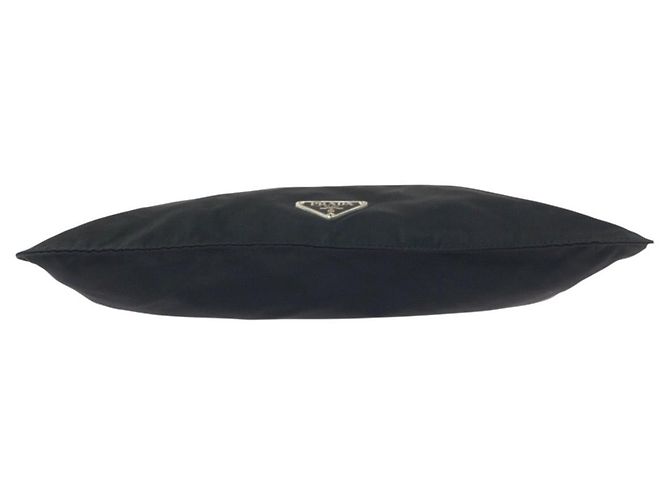 Borsa a tracolla in nylon Prada Tessuto con logo triangolo Nero - vista 10