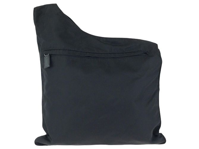 Borsa a tracolla in nylon Prada Tessuto con logo triangolo Nero - vista 2