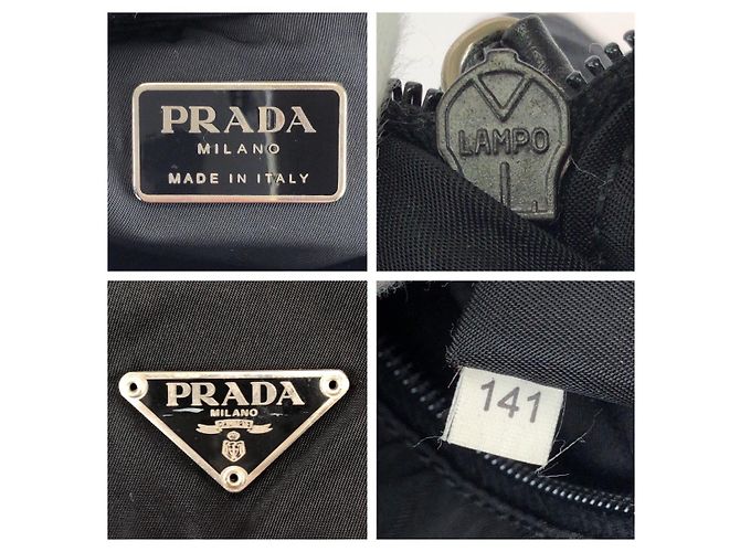 Borsa a tracolla in nylon Prada Tessuto con logo triangolo Nero - vista 4
