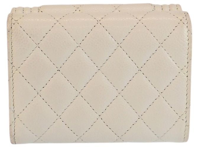 Cartera compacta de piel Boy de Chanel Blanco - vista 2