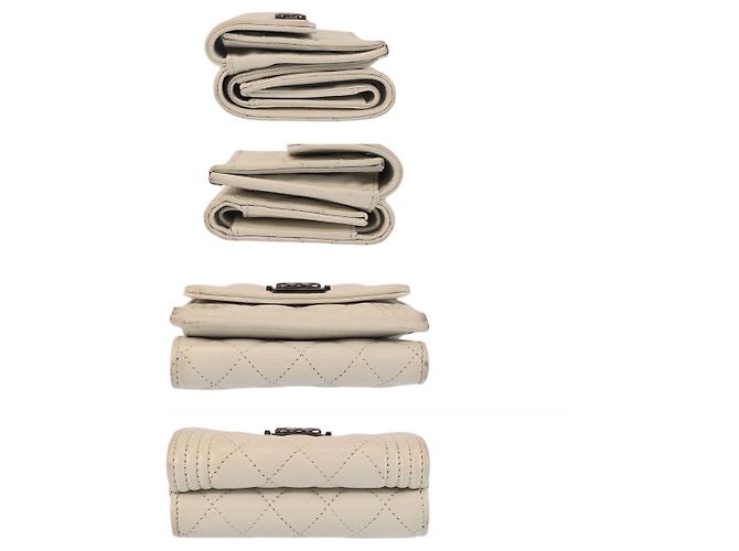 Cartera compacta de piel Boy de Chanel Blanco - vista 9