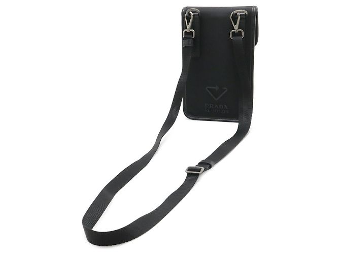 Custodia per smartphone e borsa 2WAY con logo triangolo in nylon Prada Nero - vista 2