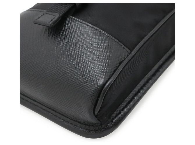 Custodia per smartphone e borsa 2WAY con logo triangolo in nylon Prada Nero - vista 3